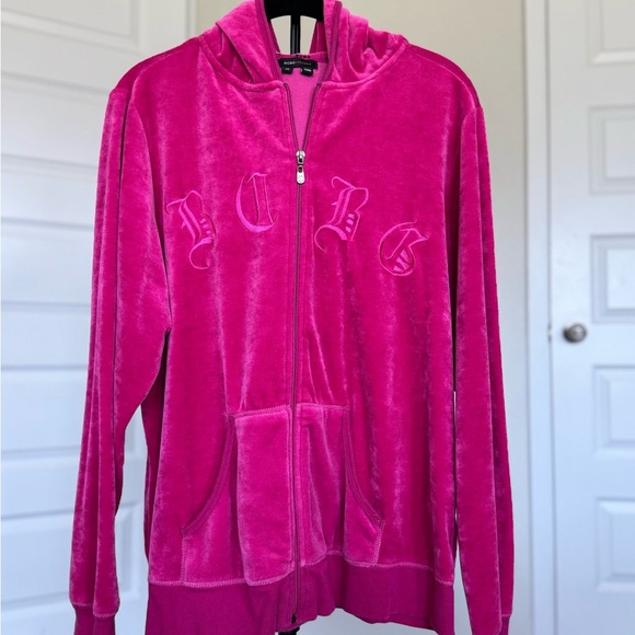 BCBG Pink Velour Hoodie - Size 1X -Great Condition - Picture 8 of 11
